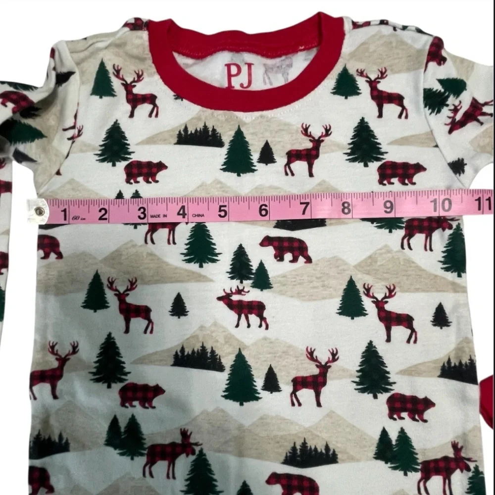 Kids Pajamas - Red/White/Green Winter Themed